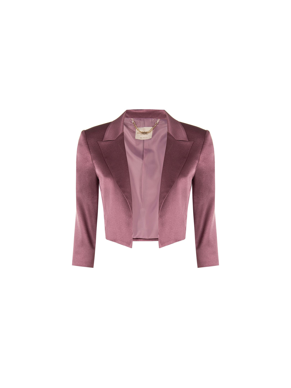 Giacca corta in raso rosa antico