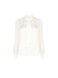 Camicia in georgette panna bianco con fusciacca