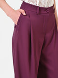 Pantalone a palazzo fluido bordeaux rosso