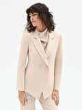 Giacca doppiopetto asimmetrica beige chiaro
