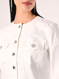 Giubbino in Jeans Bianco