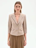 Giacca blazer tortora beige in cotone