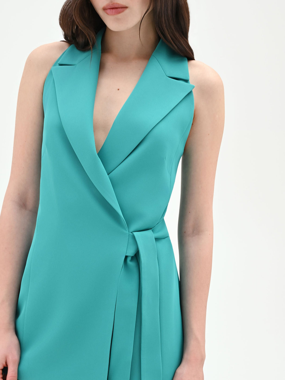 Gilet turchese azzurro a portafoglio
