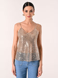 Top Oro Crochet & Paillettes
