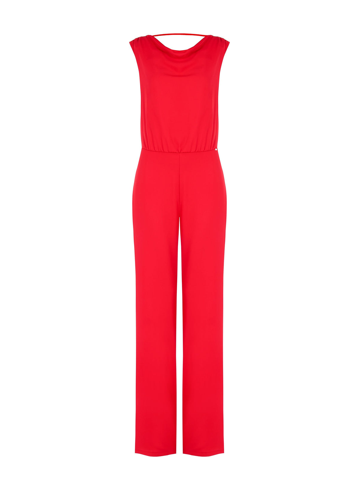 Tuta rosso fragola con scollo morbido