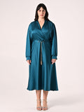 Abito Curvy in Raso Verde Reale