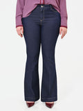 Jeans Curvy  flare blu a vita alta