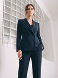 Giacca Studio doppiopetto gessata blu navy