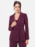 Giacca Studio doppiopetto gessata bordeaux rosso in crepe