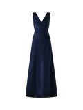 Abito Lungo in Raso Strutturato Blu