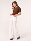Pantaloni Ampi Bianchi in Viscosa