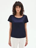 Blusa in raso blu