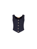 Gilet blu navy con bottoni gioiello