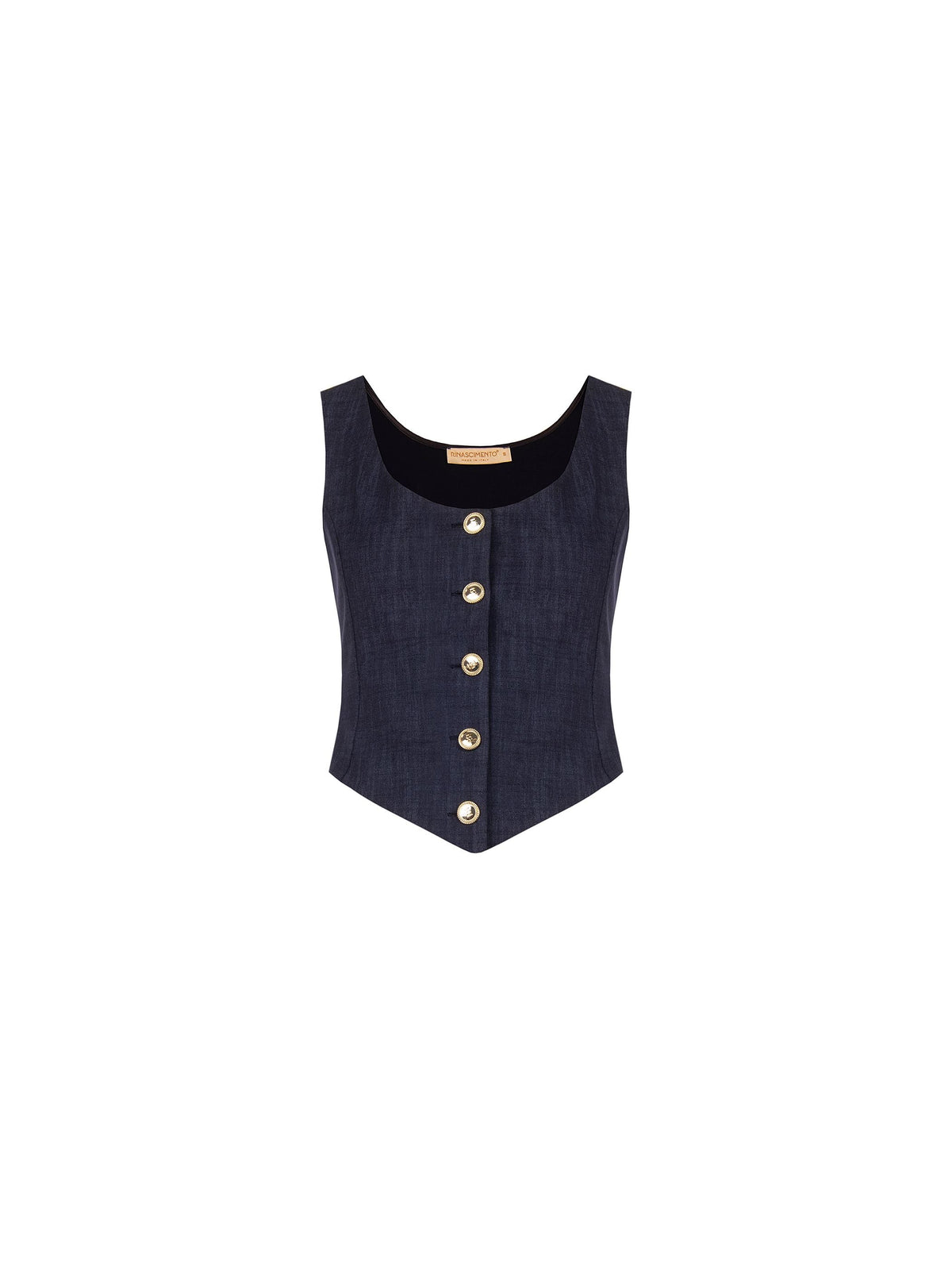 Gilet blu navy con bottoni gioiello