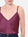 Top lingerie in raso bordeaux rosso