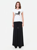 T-shirt panna con stampa bassotto