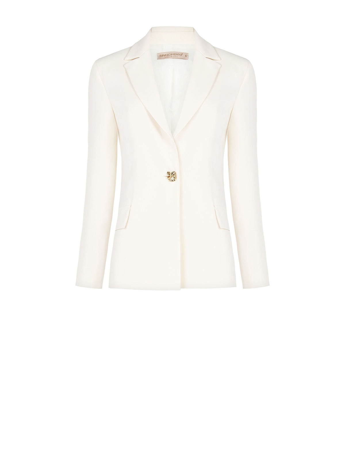 Giacca Bianca in Tessuto Fluido mano Crepe & Pizzo