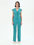 Pantalone Studio con pinces in cadi verde smeraldo