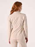 Giacca Beige in Tessuto Operato