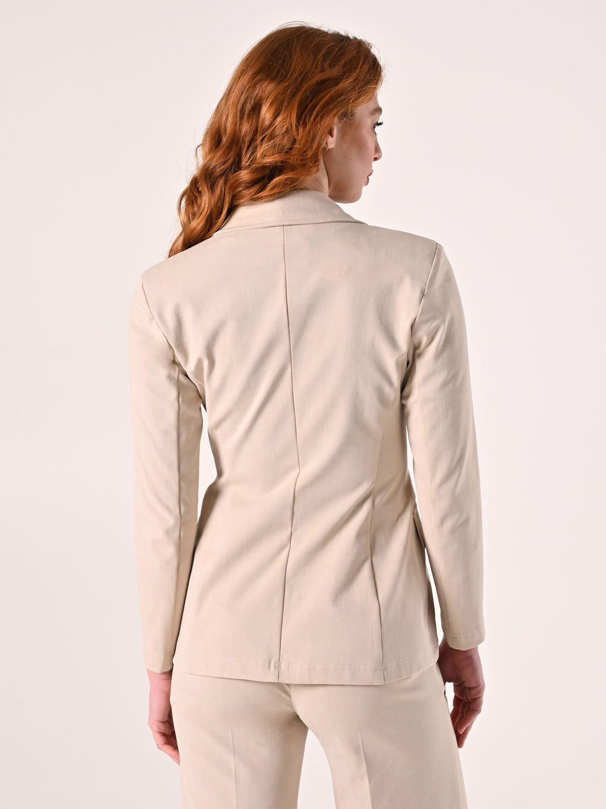 Giacca Beige in Tessuto Operato
