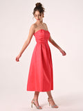Abito Bustino a Ruota in Twill Camelia
