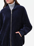 Bomber oversize in velluto blu navy Giorgia Palmas X Rinascimento