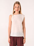T Shirt in Lino con Anello
