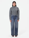 Pantaloni jeans a gamba dritta blu indaco Giorgia Palmas X Rinascimento