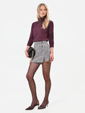 Gonna pantalone grigio con fantasia check