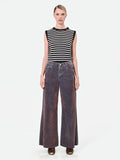 Pantaloni jeans wide leg marrone sfumato