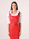Top Simil Pelle Rosso