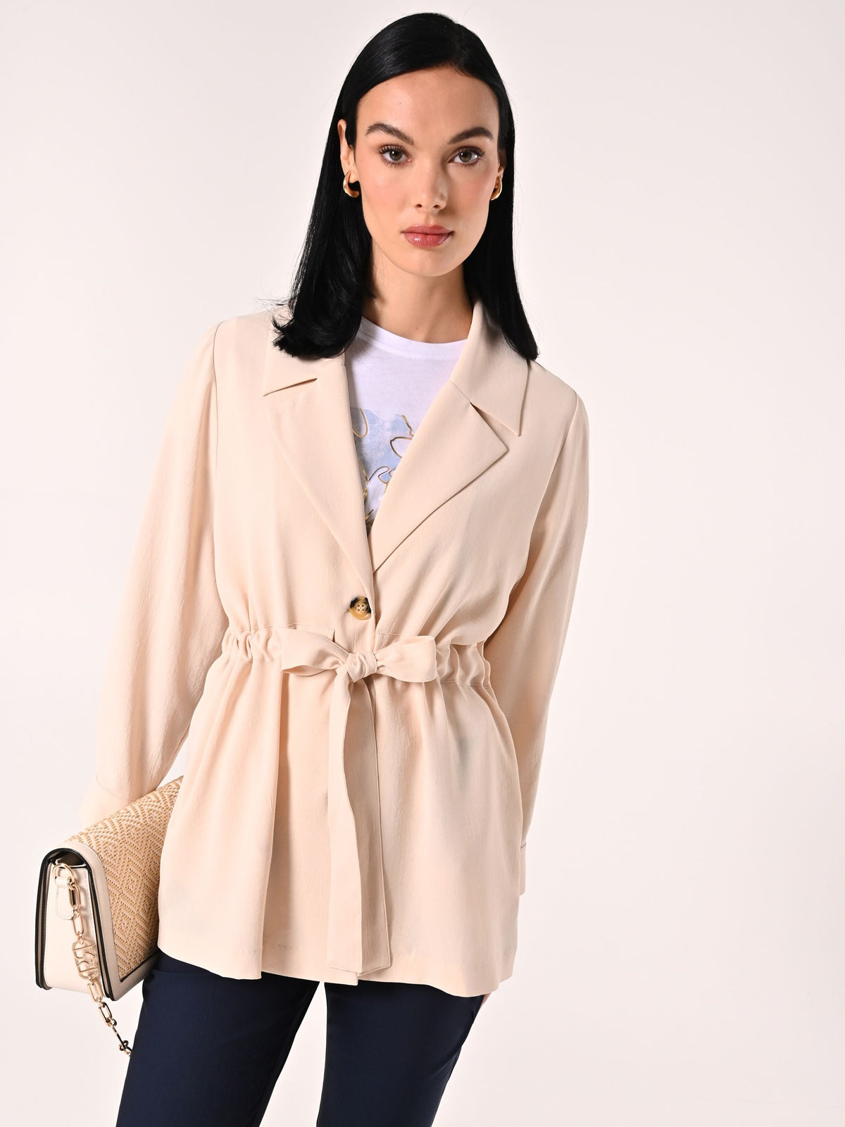 Giacca Beige effetto Goffrato