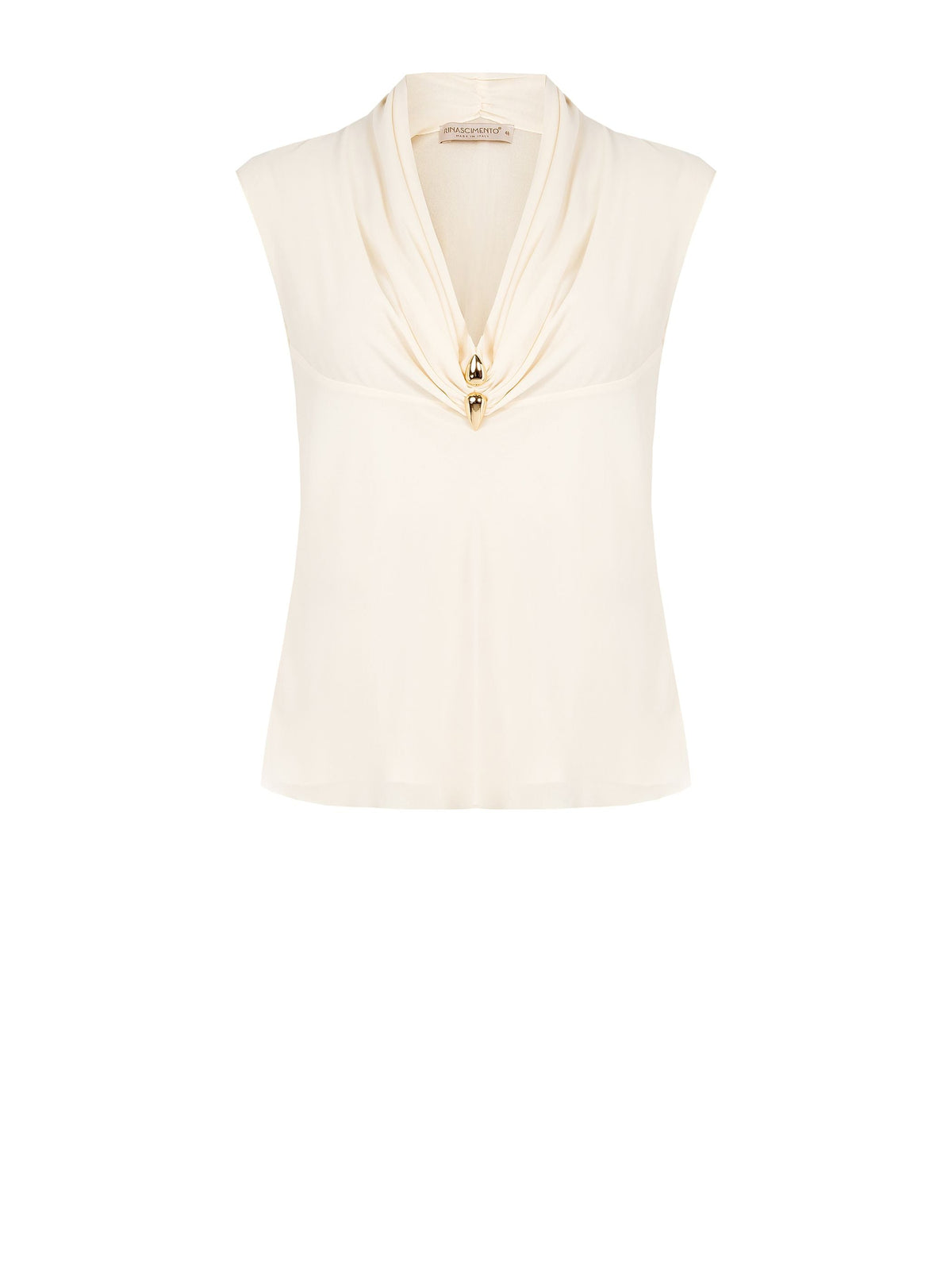 Blusa Curvy Beige con Gioiello