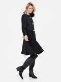 Cappotto doppiopetto nero in velaur