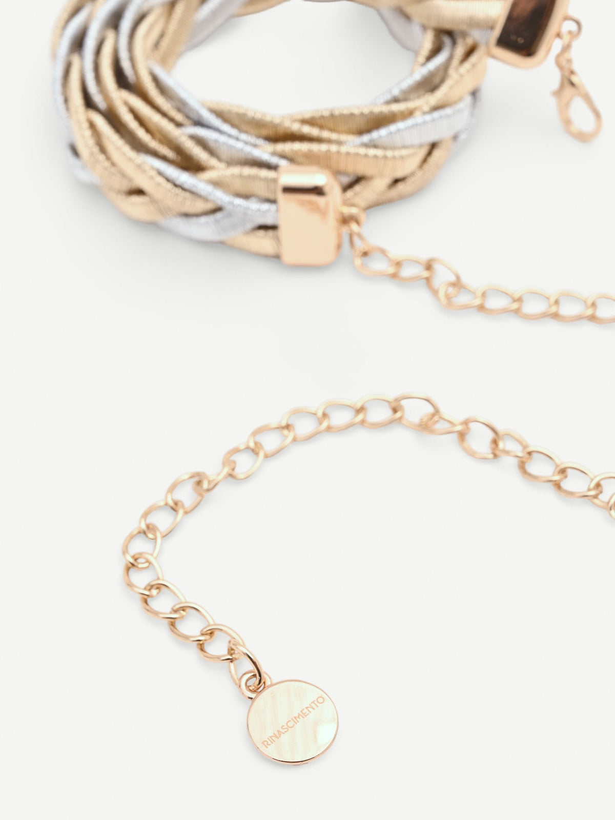 Cintura gioiello oro con intreccio metallico