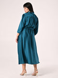 Abito Curvy in Raso Verde Reale