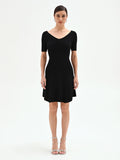 Abito nero in maglia a costine