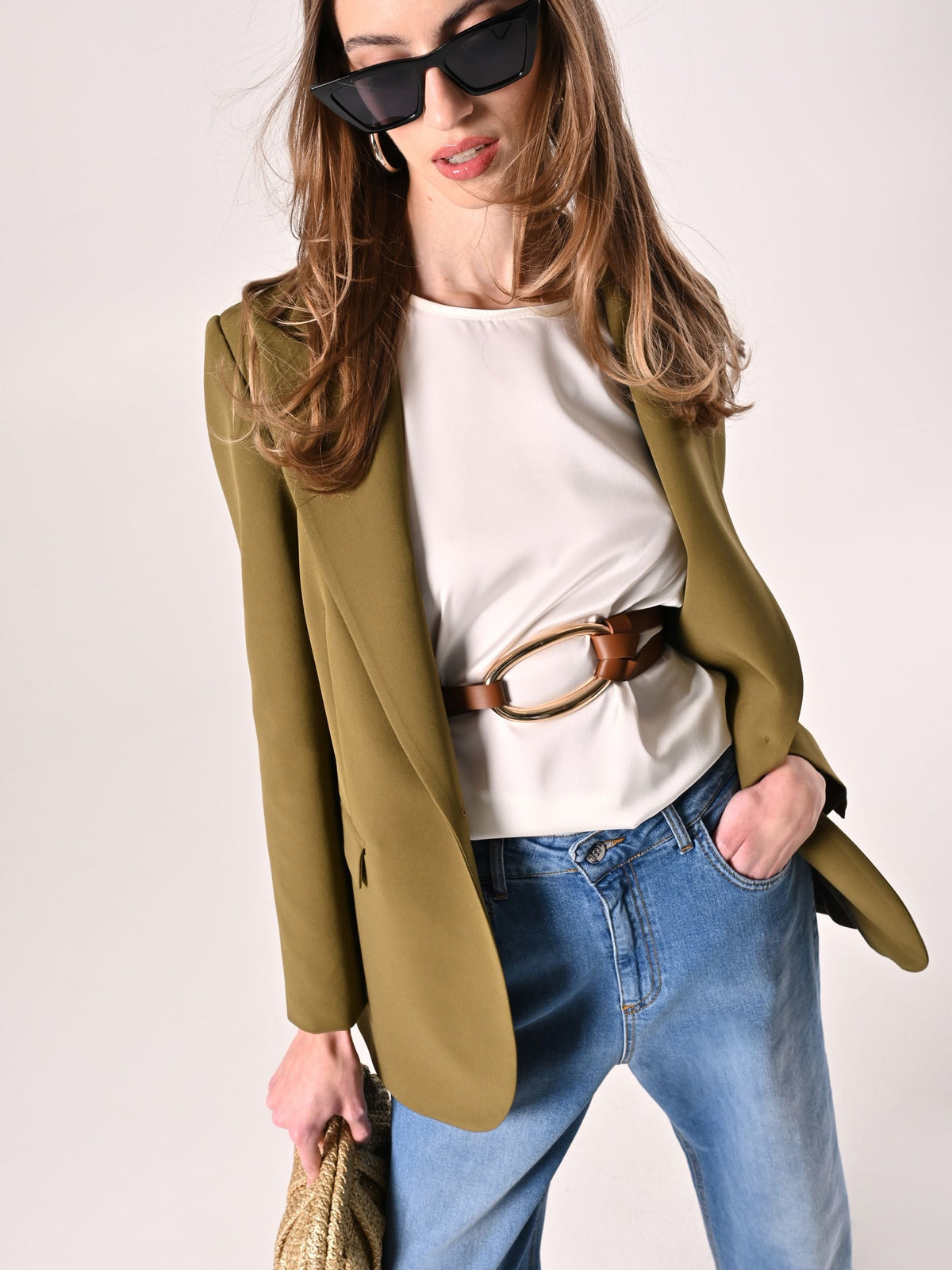Blusa in Raso Bianca