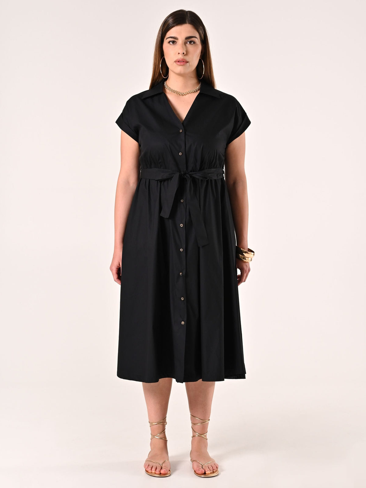Chemisier Curvy in Cotone Nero