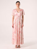 Abito Lungo Marmorizzato Glitter Rosa