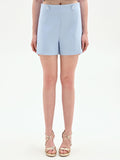 Pantalone corto cielo azzurro a vita alta