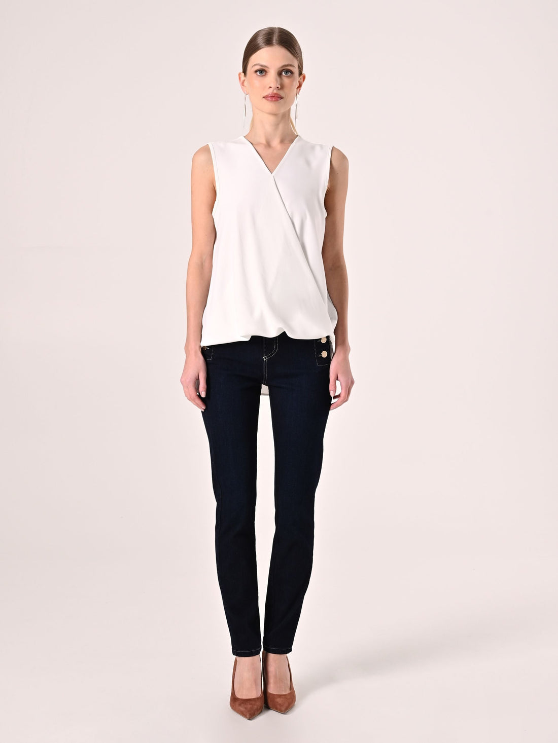 Blusa Asimmetrica Bianca