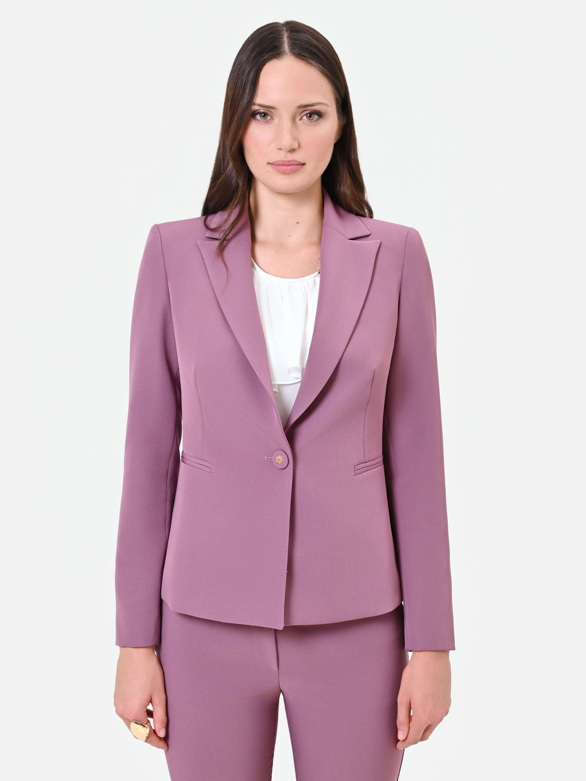 Giacca blazer monopetto rosa antico