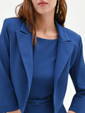 Giacca bolero blu brillante con maniche a tre quarti