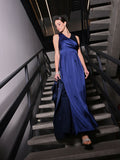 Abito Lungo Blu Paillettes