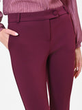 Pantalone skinny bordeaux rosso in scuba mano crepe