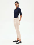 Pantalone skinny beige chiaro in tessuto tecnico