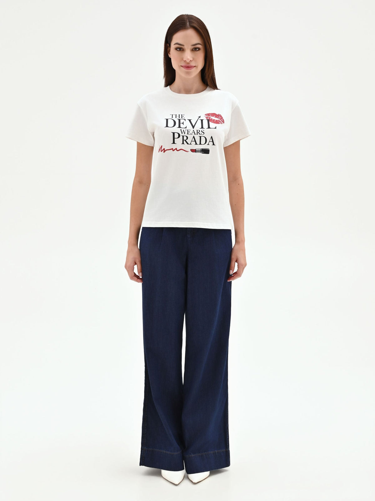 T-shirt in cotone 'The Devil Wears Prada' stampa rossetto