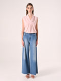 Blusa con Scollo Ribaltato Rosa
