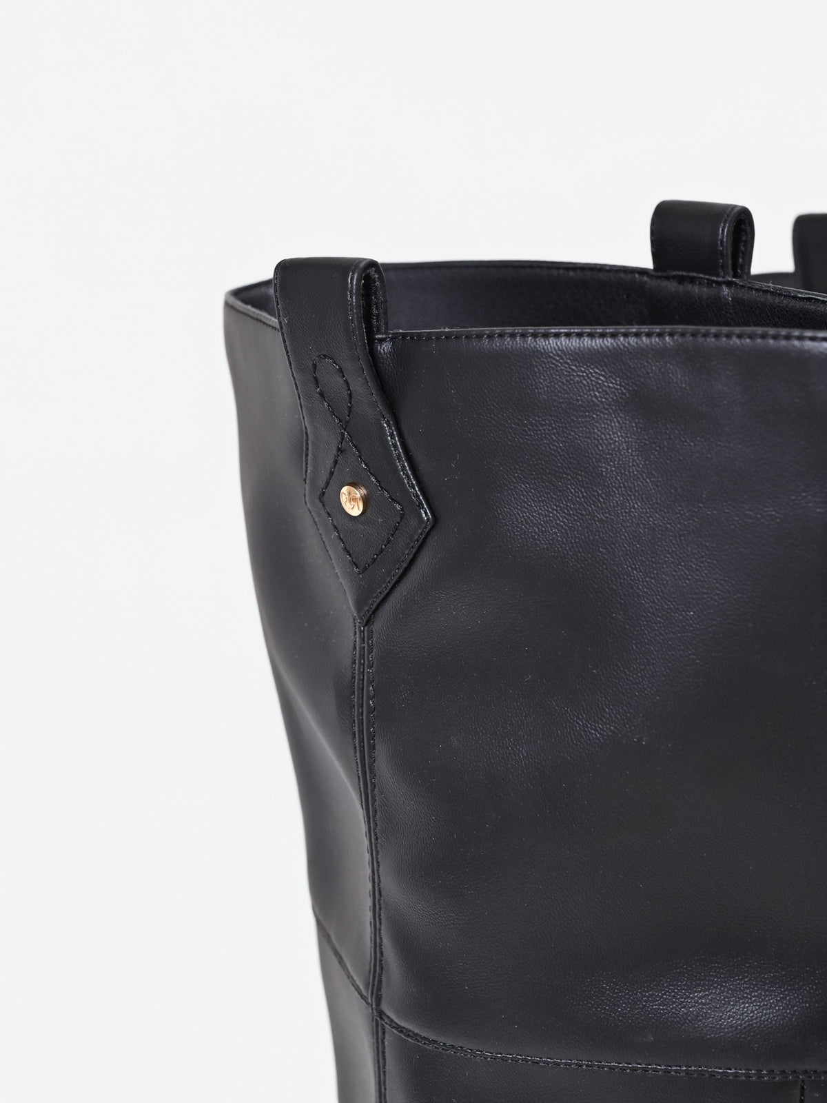 Stivale nero stile texano con gambale alto
